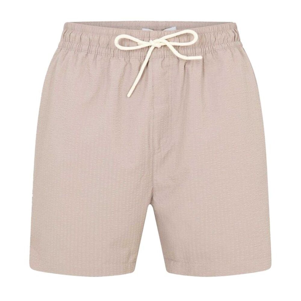 Threadbare Mens Textured Relaxed Fit Swim Shorts / Taupe